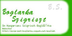 boglarka szigriszt business card